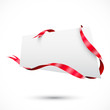 Realistic sale tag. Red ribbon