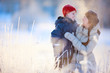 Mother and son winter portrait