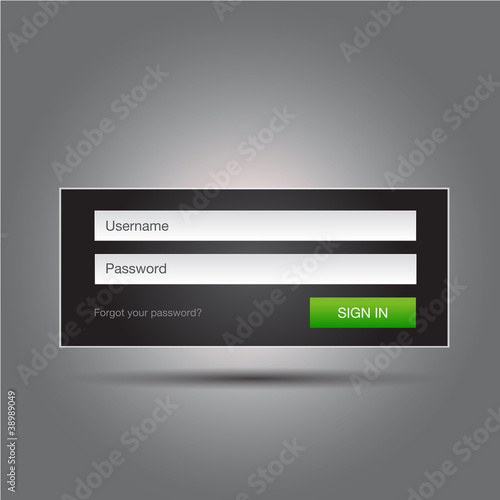 Vector: Vector login interface - password, security Vector login interface - password, security
