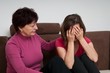 Photo: Problems - senior mother comforts daughter Problems - senior mother comforts daughter