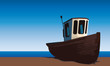 small fishing boat on the beach