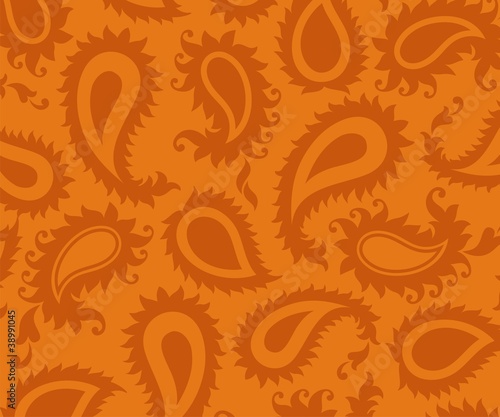 Vector: Indian paisley floral design swatch, background Indian paisley floral design swatch, background