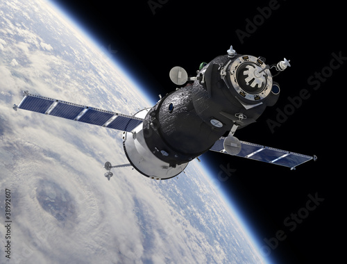 Illustration: Spaceship on the orbit Spaceship on the orbit