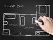 floor plan on blackborad