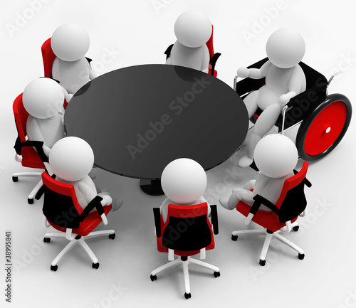 Illustration: diskussionsrunde - barrierefrei diskussionsrunde - barrierefrei