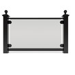 Black metal railing with glass Black metal railing with glass