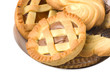 Mix of pastry, italian homemade on the white Mix of pastry, italian homemade on the white