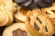 Mix of pastry, italian homemade on the white Mix of pastry, italian homemade on the white