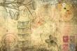 background with floral and old elements background with floral and old elements