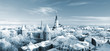 Tallinn city. Estonia. Snow on trees in winter, panoram view