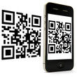 Smartphone mit 2 x 2D Code stehend
