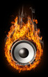 Burning speaker - "music style" background
