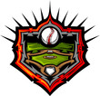 Baseball Field with Baseball Vector Image Template.Baseball Fiel