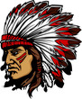 Vektor: Indian Chief Mascot Head Vector Graphic Indian Chief Mascot Head Vector Graphic