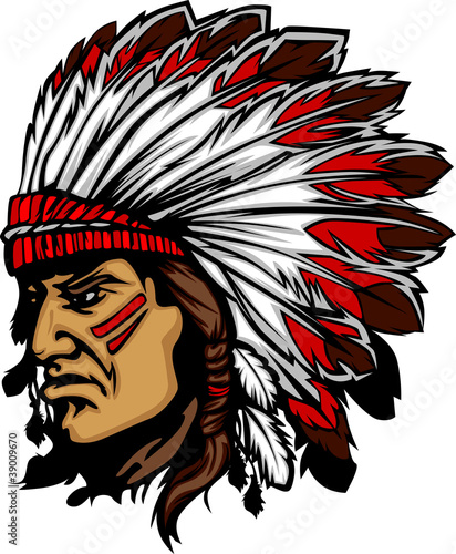 Vector: Indian Chief Mascot Head Vector Graphic Indian Chief Mascot Head Vector Graphic