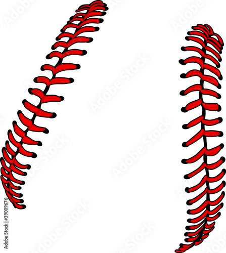 Vector: Baseball Laces or Softball Laces Vector Image Baseball Laces or Softball Laces Vector Image