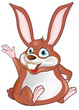 Rabbit Cartoon/Mascot Waving Hand