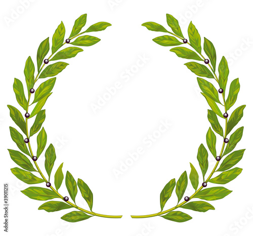 Vector: Lorbeerkranz und Lorbeeren Lorbeerkranz und Lorbeeren