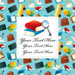 cartoon school icons card cartoon school icons card
