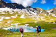 Photo: Hiker in Caucasus mountains Hiker in Caucasus mountains