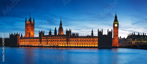 Photo: Night view of Houses of Parliament. Night view of Houses of Parliament.