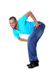wacking man dancer isolated on white