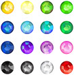 Set of colorful chaton roses illustration