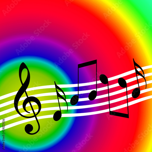 Illustration: Bright colorful music background Bright colorful music background