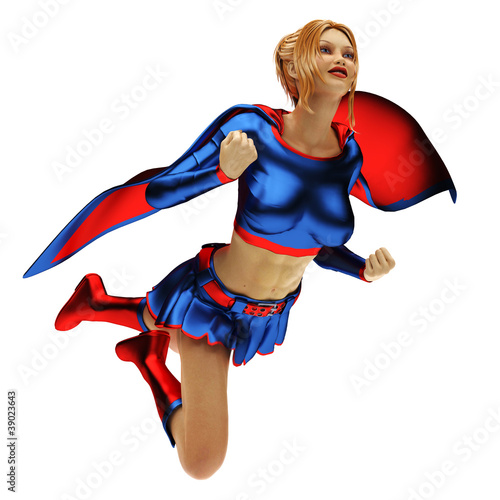 Illustration: super heroin flying out super heroin flying out
