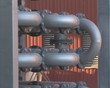 Water treatment plant technology. Lot of bent metal tubes.