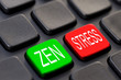 Clavier d'ordinateur noir, touches zen stress