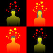 silhouette of human with stars