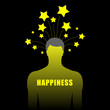 silhouette of human with stars