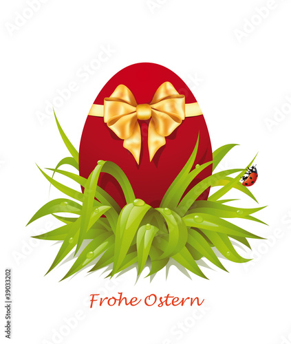 Vektor: Osterei mit goldene Schleife Osterei mit goldene Schleife