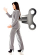 Windup businesswoman