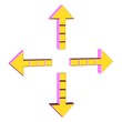 Illustration: Arrows in four directions Arrows in four directions