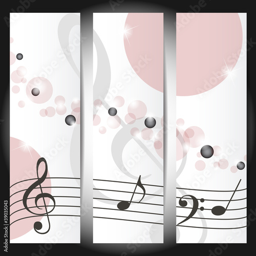 Vector: banners musicali - luci, bolle e chiavi di violino banners musicali - luci, bolle e chiavi di violino