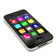 Smartphone liegend mit Apps