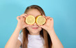 Funny girl with lemons