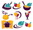 ベクター: vector collection of cooking symbols and icons for your menu点 vector collection of cooking symbols and icons for your menu