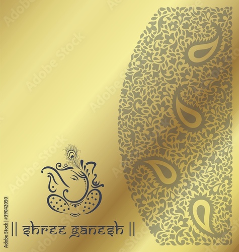 Ganesh traditional Hindu wedding card design India