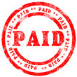 Red Stamp over white background