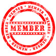 Illustration: Red Member Stamp over white background Red Member Stamp over white background