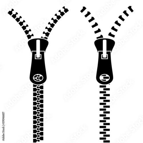 Vektor: vector zipper black symbols vector zipper black symbols