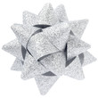 Silver glitter bow isolated, clipping path included