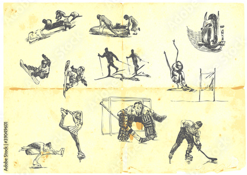 Illustration: a large collection of winter sports a large collection of winter sports
