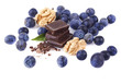 handful of blueberries and slices of chocolate