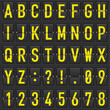 Set of letters on a mechanical timetable