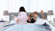 Montage  of family video clip which a hand is scrolling through