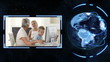 Earth turning on its axis longside videos of families